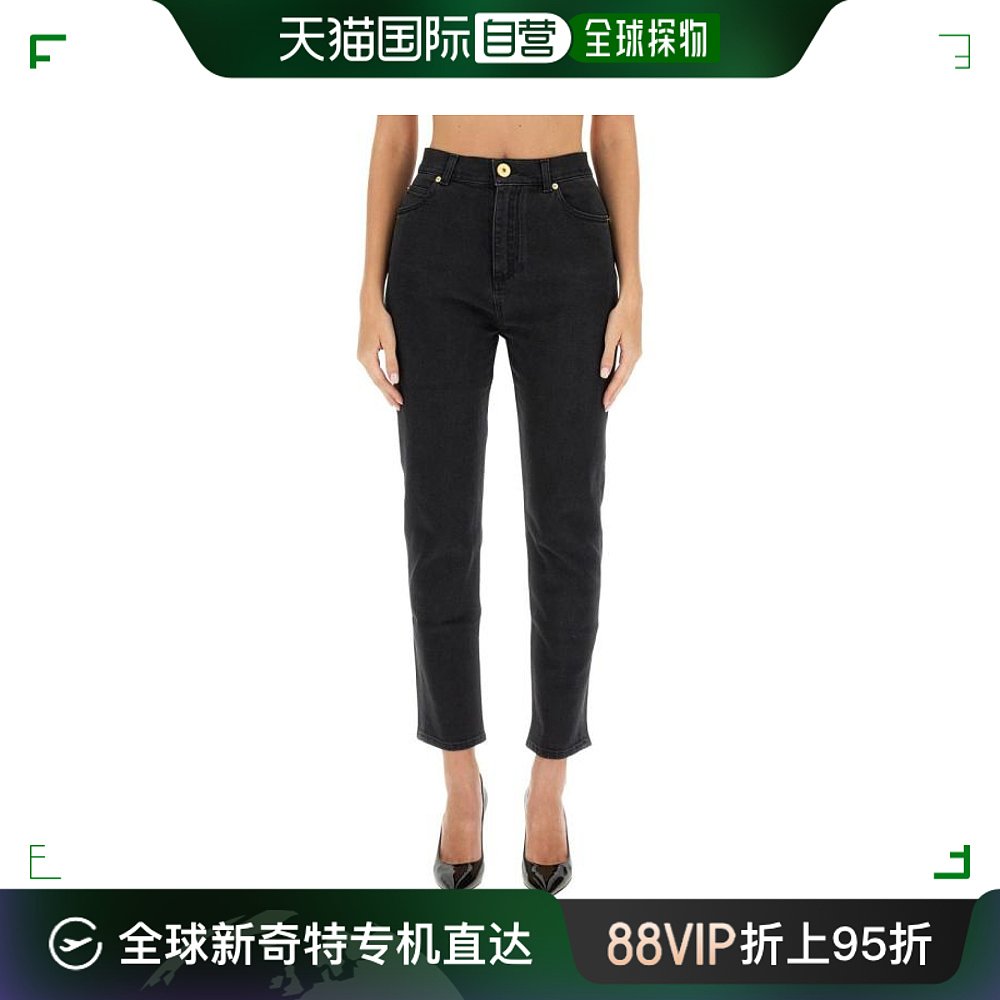 韩国直邮BALMAIN24SS牛仔直筒裤女BF1MG006 DB670PCBLACK