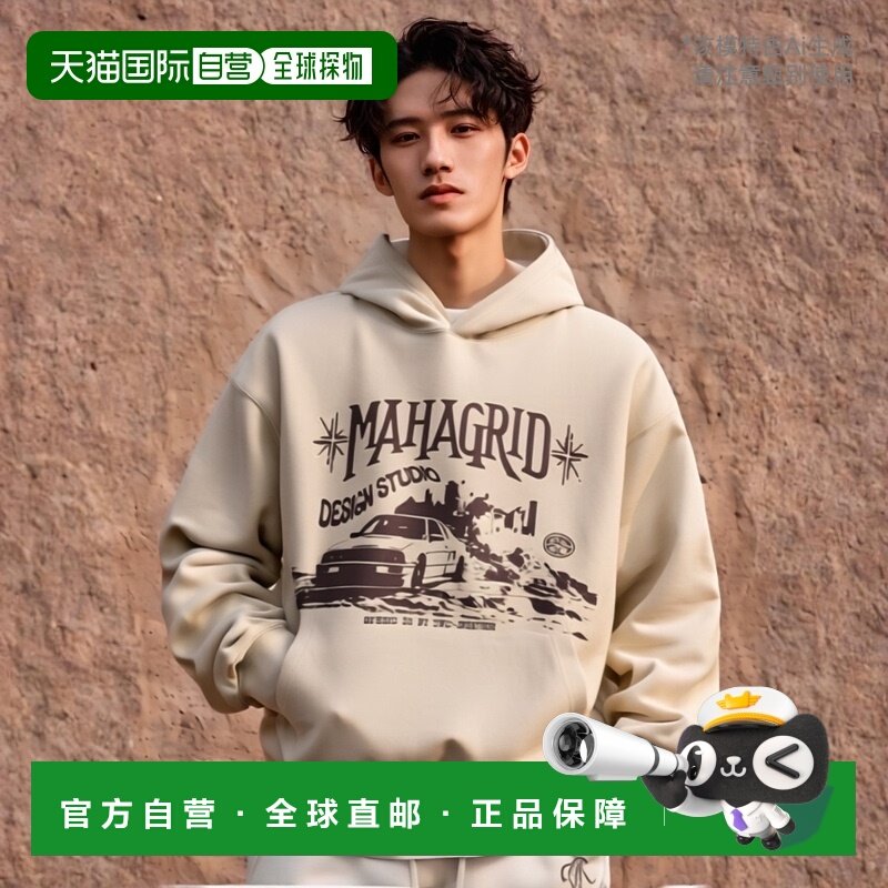 韩国直邮MAHAGRID 男士24年新款美式复古校园休闲卫衣MG2ESMM411A