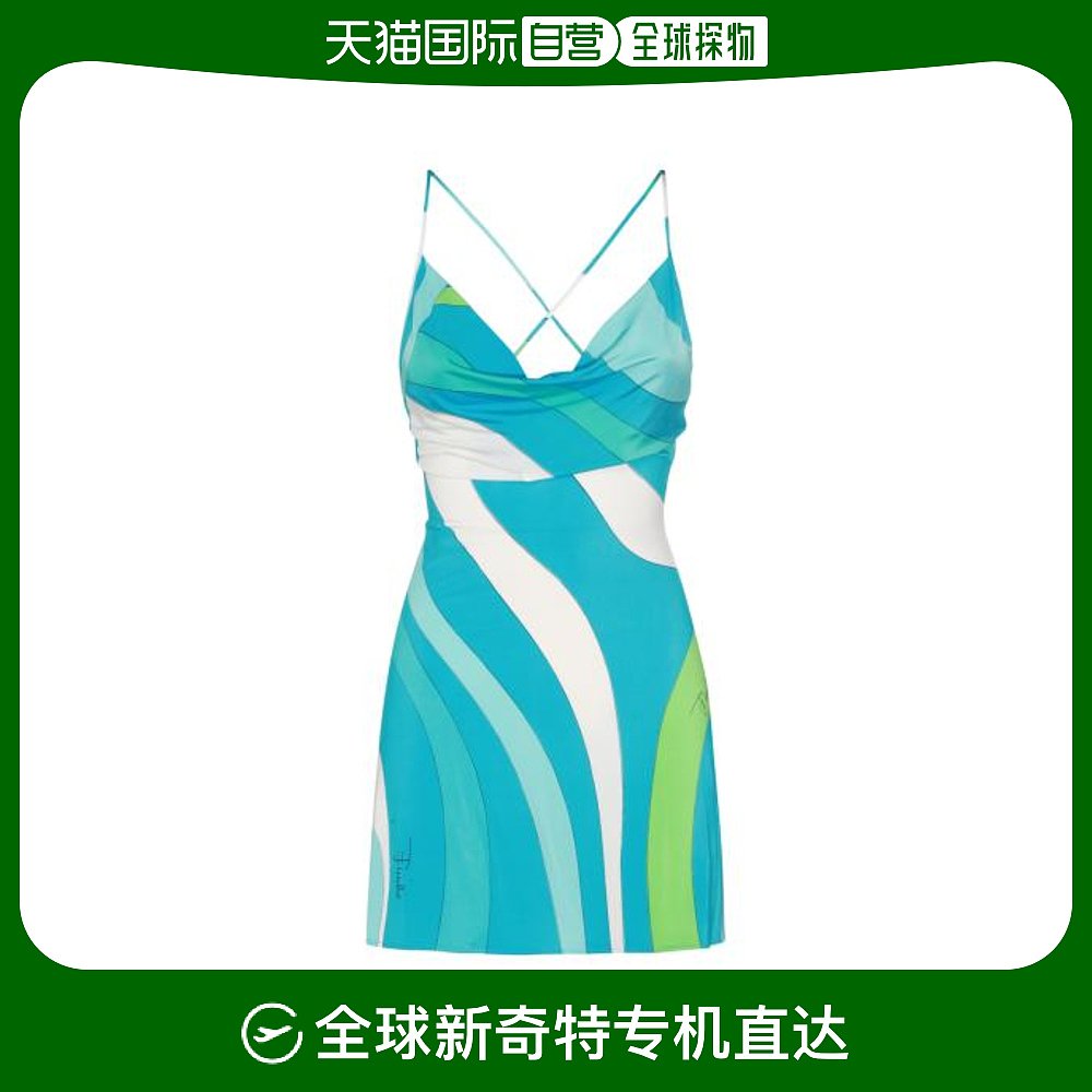 韩国直邮EMILIO PUCCI24SS中长连衣裙女4HJG36 4H796042Turquoise