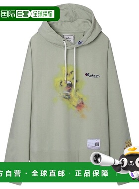 韩国直邮MIHARA YASUHIRO A10HD722 绿色连帽衫棉图形logo印花左