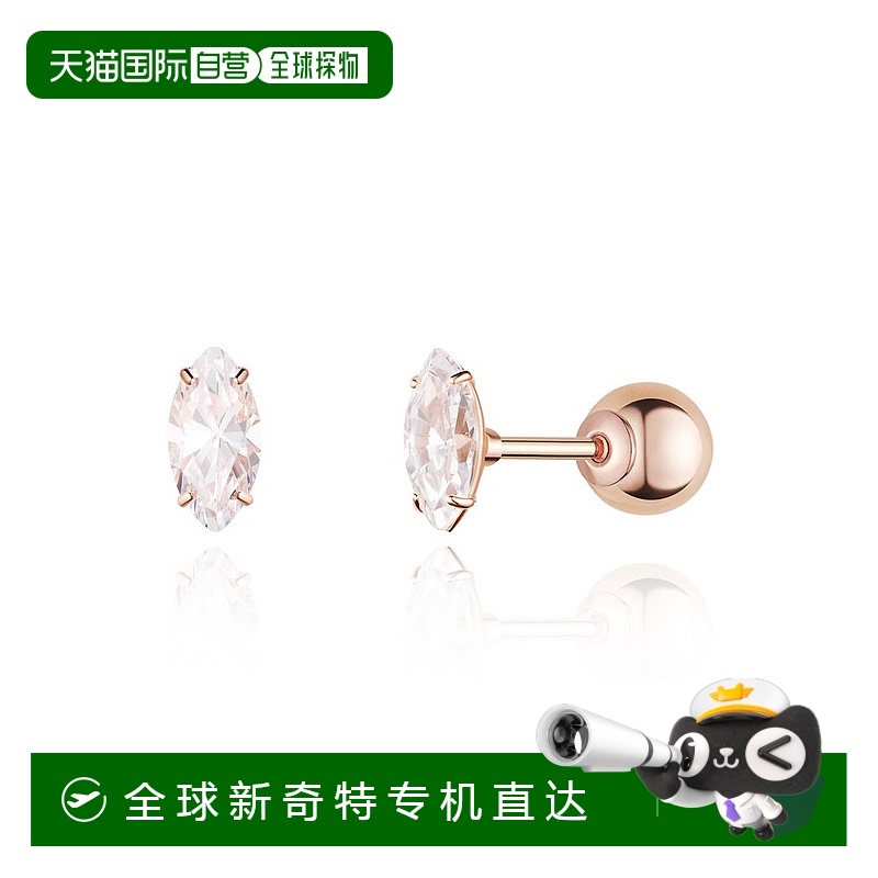 1h可退【韩国直邮】STONE HENGE巨石阵14K玫瑰金镶锆石耳钉(单侧