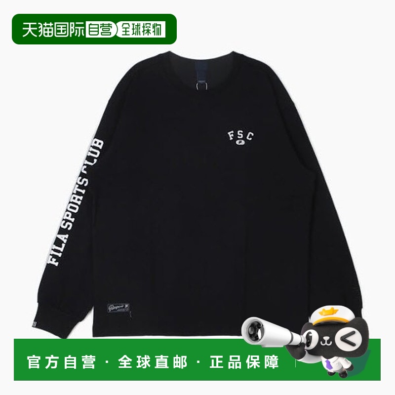 韩国直邮FILA M Wheeled 长袖 T 恤 CQK FS2RLH1101X-BLK 袖子图