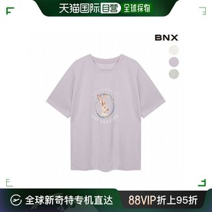 女性彩色兔子圆领T恤衫 韩国直邮BNX BNX T恤