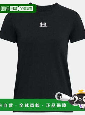 韩国直邮UNDER ARMOUR 1383648-001 黑色女式 UA Rival Core 短袖