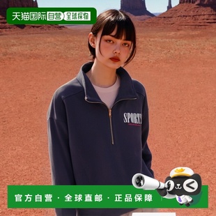 2023年秋季 拉链海军蓝白色运动衫 运动季 韩国直邮Sporty&Rich