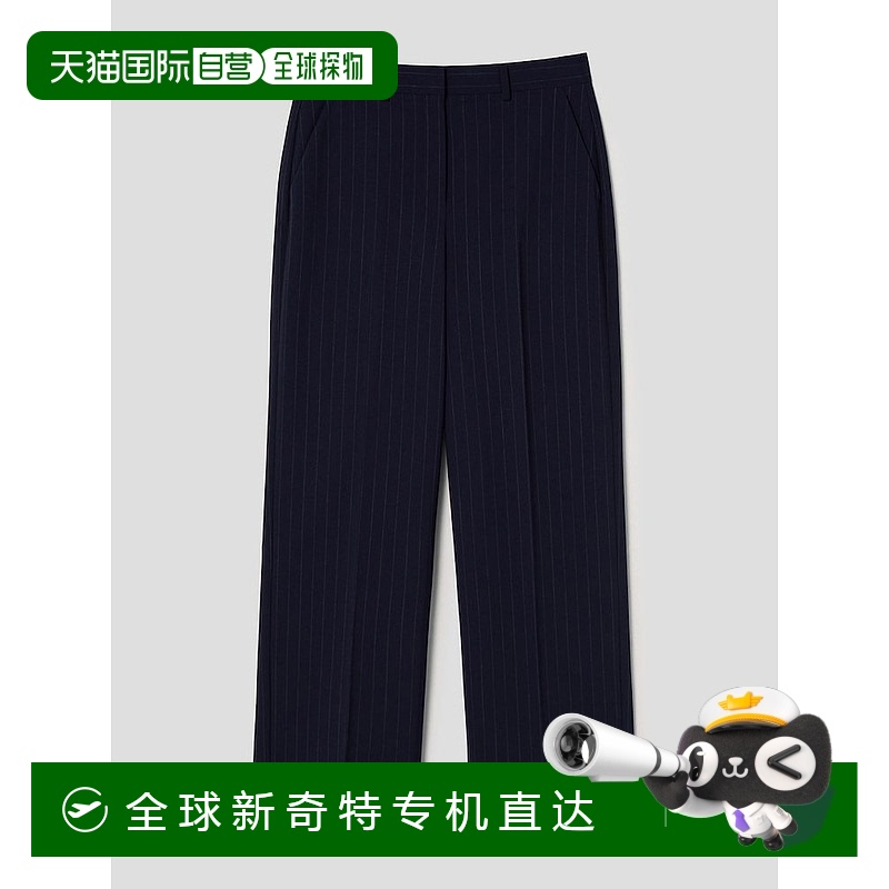 韩国直邮Theory 女士新款裁缝细条纹休闲直筒裤-海军蓝 FW24/TF48