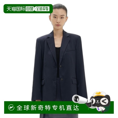 韩国直邮Theory 女士柔美缎面大西装外套-Nocturne Navy FW24/TF4