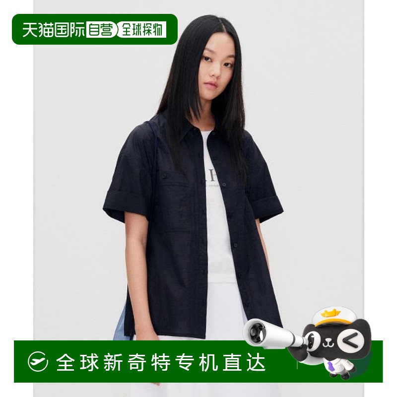 韩国直邮RE RHEE 女士雪纺衫RP2STO070-0-BK SHEER HALF SLEEVE SH