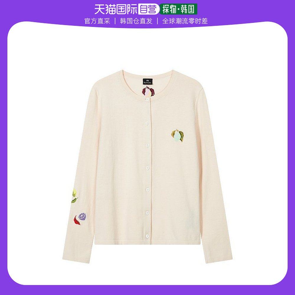 韩国直邮paul smith 毛衣 (乐天百货)女士 柠檬 绣花 装饰 浅米黄