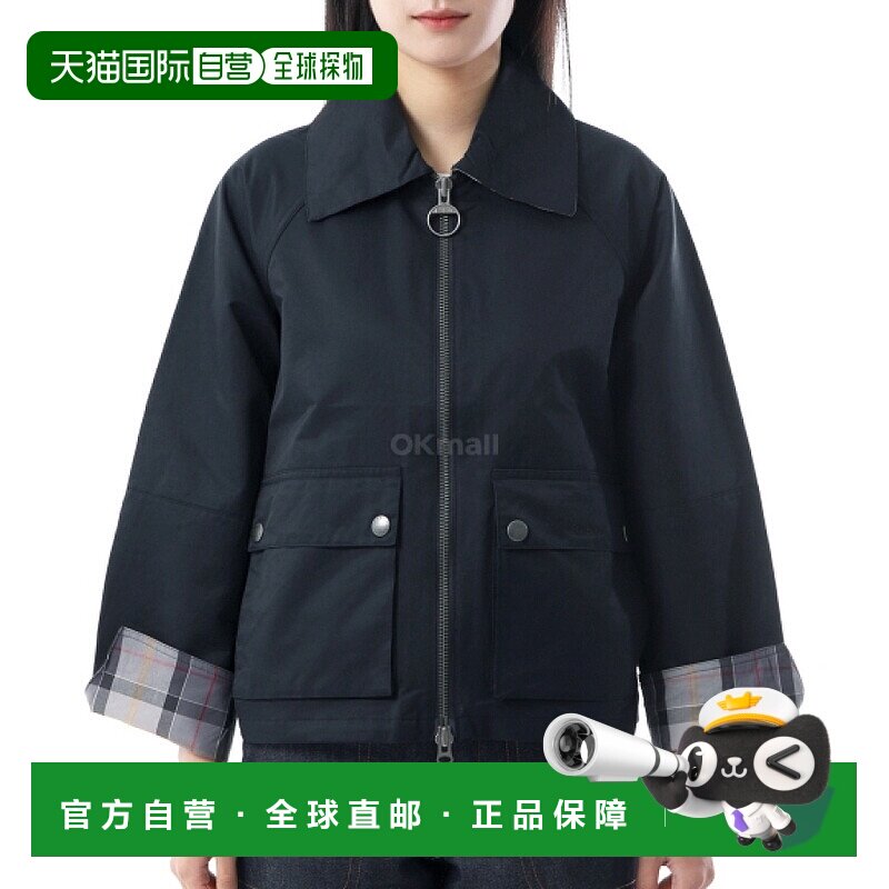 韩国直邮Barbour Tilda女款休闲拉链口袋夹克外套格纹内衬LCA0357