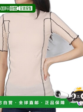 韩国直邮Baserange Omato 3/4 卡诺粉色 T恤 女士休闲风 短袖女装