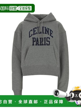 韩国直邮Celine 连帽T恤 RY0KI345F09SH 灰色混纺 海军蓝 DOM