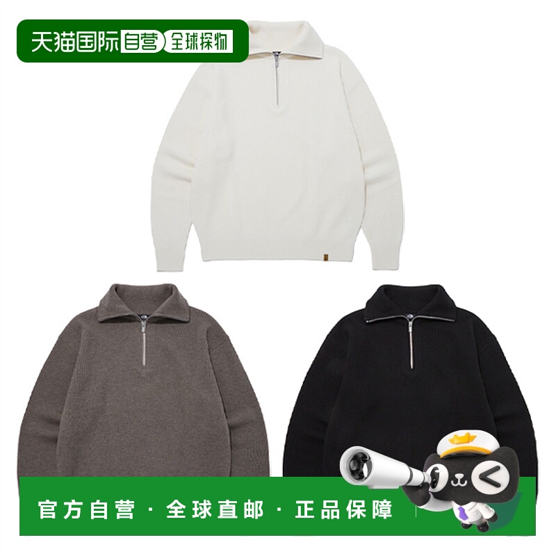 韩国直邮THE NORTH FACE 纯色翻领半拉链半开襟长袖卫衣 男女同款