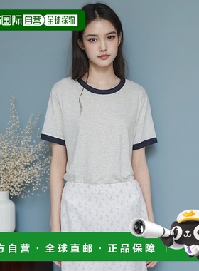 韩国直邮ANEDIT [단독] G Rib Coloration Linen Half Tshirt_2colo