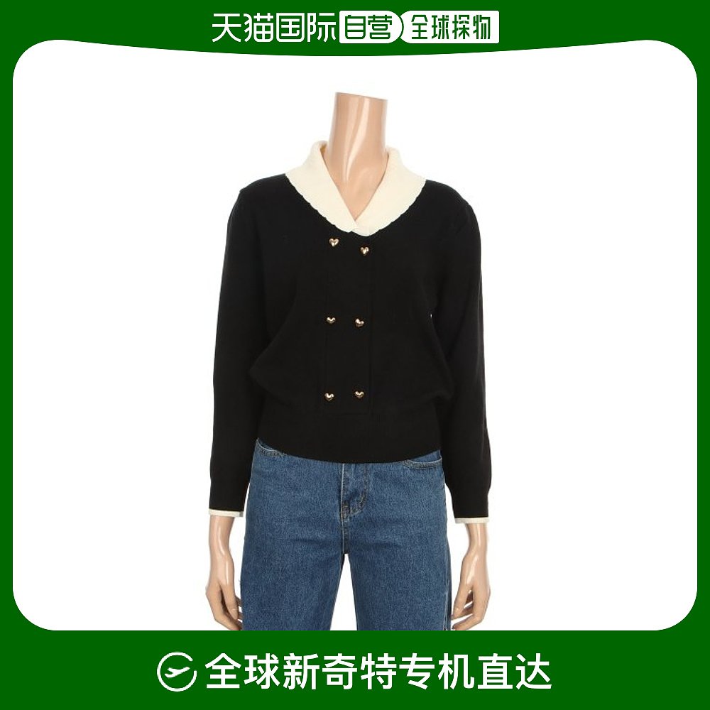 韩国直邮BNX 短外套 [BNX] 和尚领 心形 双 扣子 开襟毛衫 (BW4KG