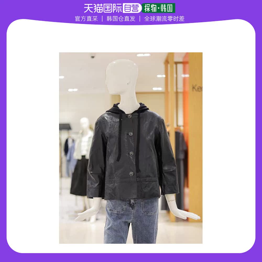韩国直邮[THE IZZAT] 皮革 连帽 夹克(IM4A3LT01)