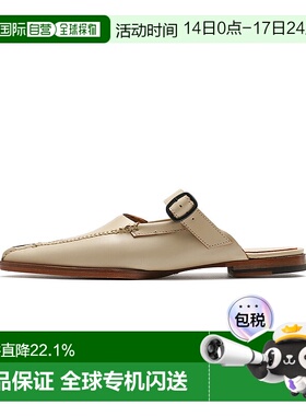 韩国直邮Hereu牛皮尖头半托式平跟鞋女带扣包头拖鞋WFR22ENCA003