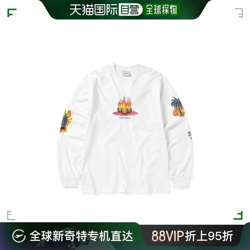 韩国直邮THISISNEVERTHAT公用T恤Burning Palm Tree L/S Tee Whi-封面