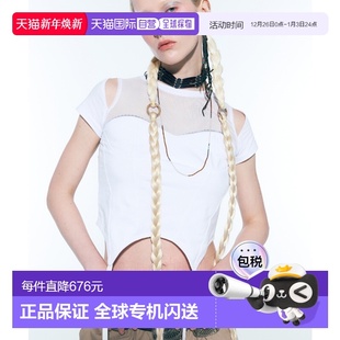 MESH 韩国直邮AS T恤CA25AST006WHF CALIE女士女装 EMBROIDERED