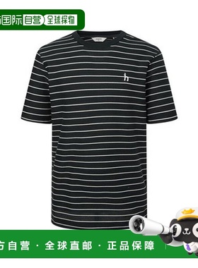 韩国直邮HAZZYS 赫奇斯男士 [AIRY TWILL] 炭灰色斜纹布条纹短袖T