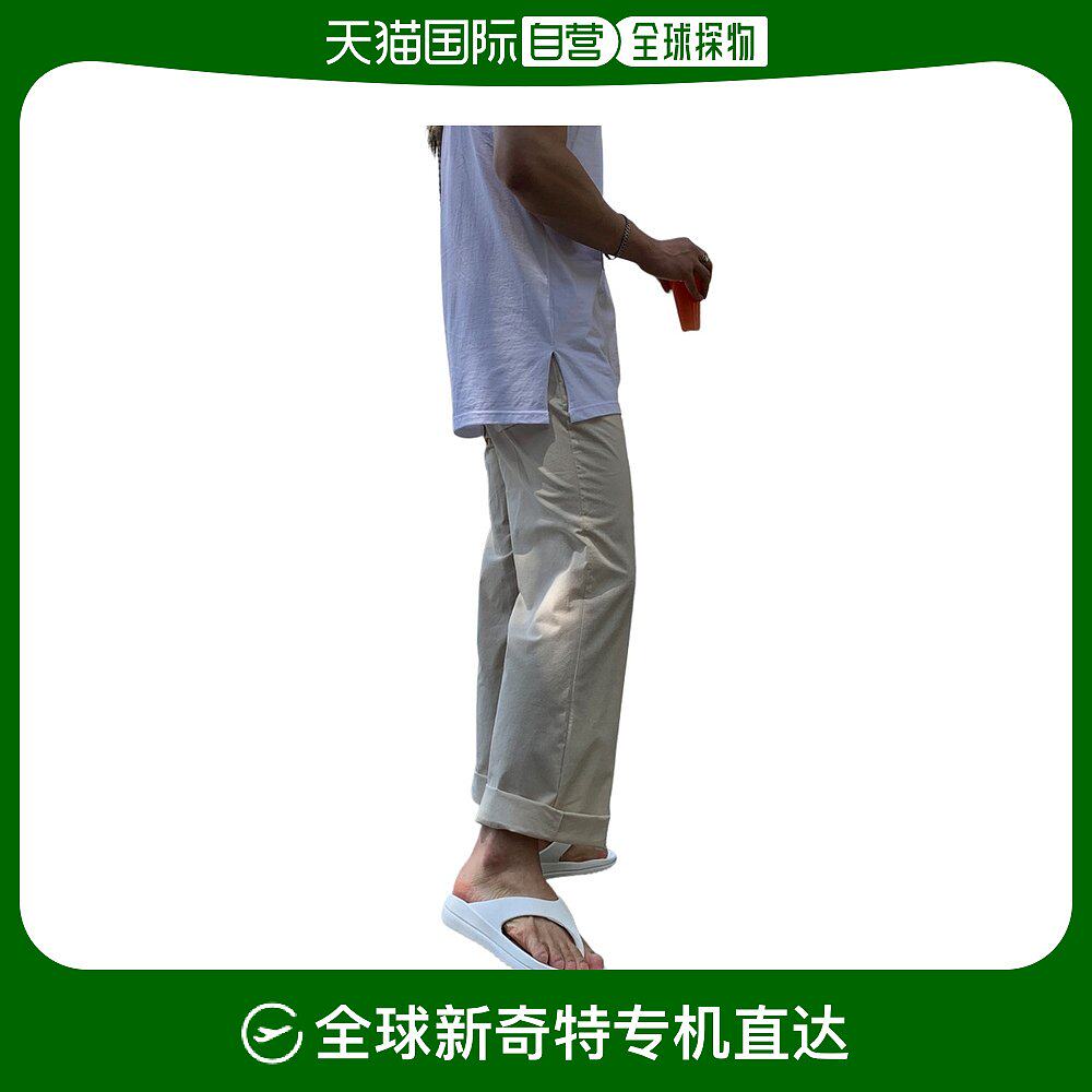 韩国直邮[lookple]亚麻一字松紧带裤子亚麻裤半宽松款棉/亚麻混纺