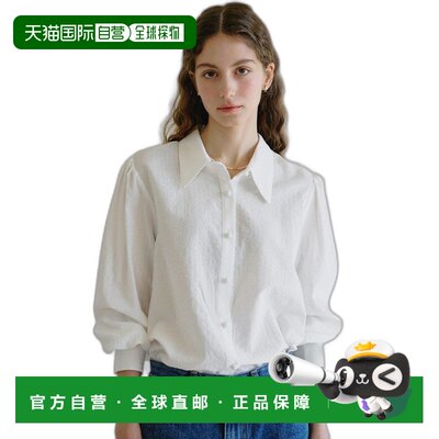 韩国直邮ANEDIT女士女衬衫AN24ST1006WH Shirring Stripe Punching