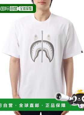 韩国直邮A BATHING APE 链式缝线鲨鱼宽松T恤 (001CSL301343M WHT