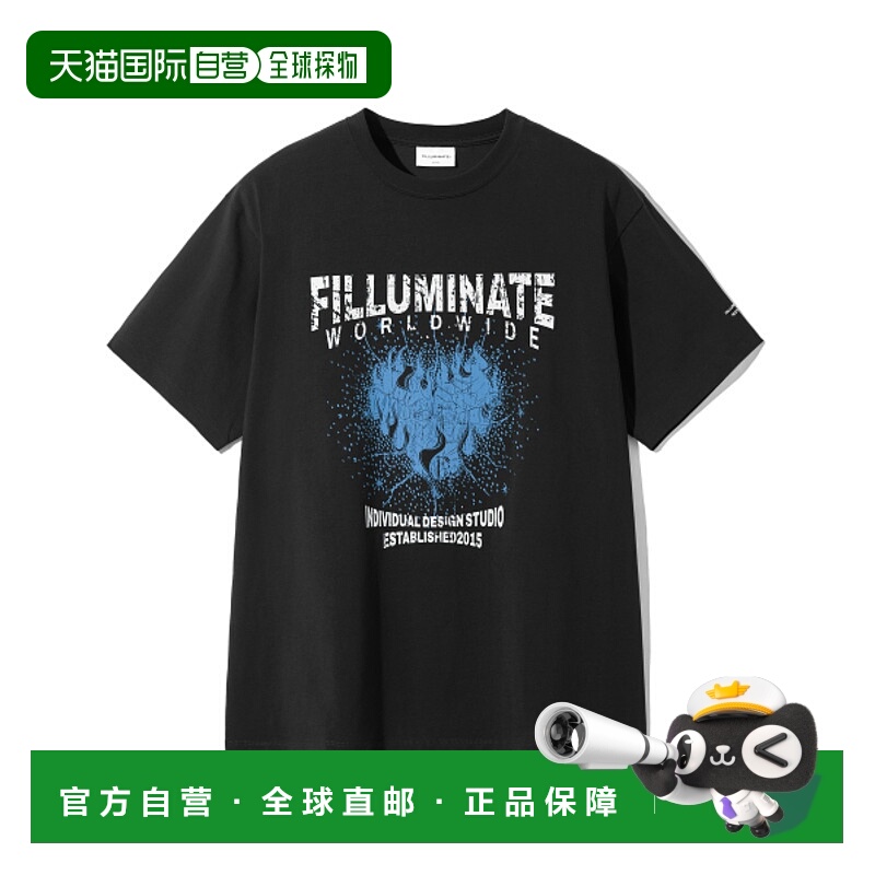 韩国直邮FILLUMINATE 公用T恤 FBEUUTS155BK Burning Heart T-Shi