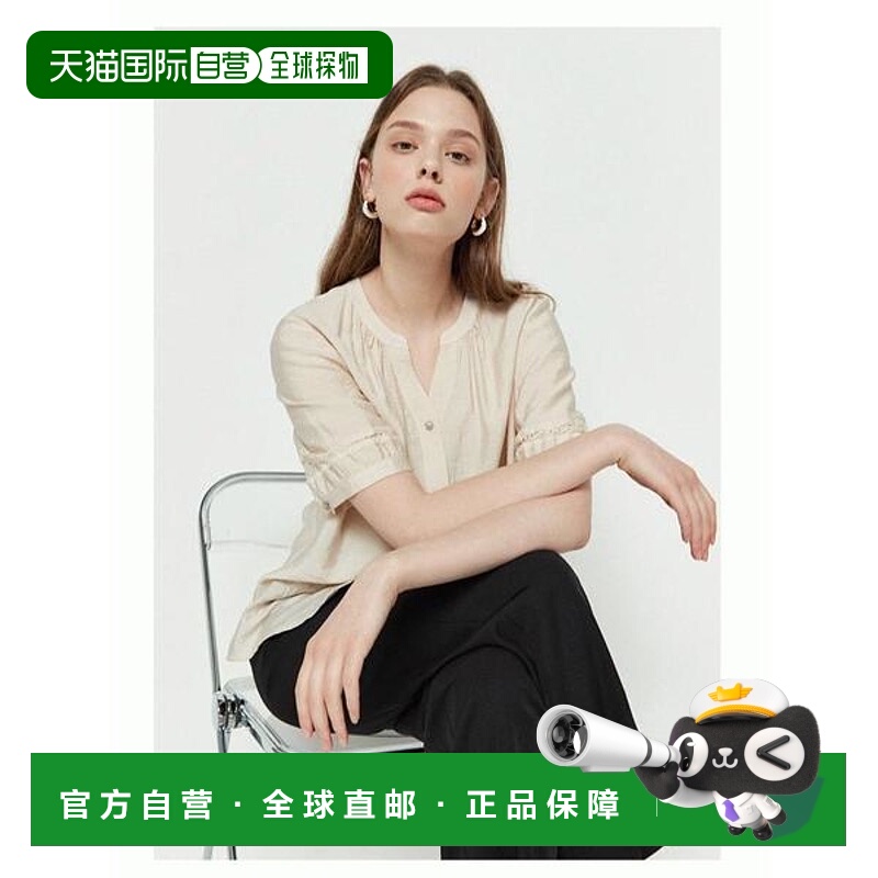 韩国直邮THE IZZAT 下巴开衩蕾丝拼接上衣_IM7A0BL44SG羊毛