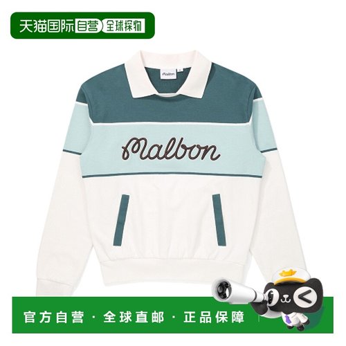 韩国直邮MALBON GOLF 女士Polo衫  Collared Striped Swearshirt M