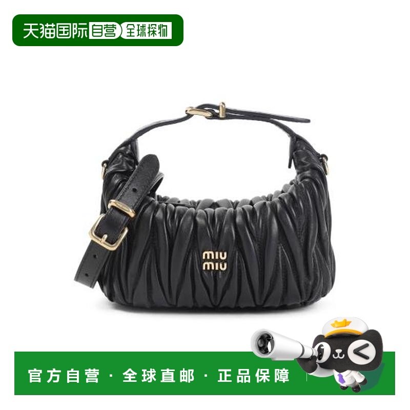 韩国直邮Miu Miu 托特包 5NE026AFPPF0002 黑色斜挎包手提包