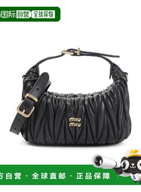 韩国直邮Miu Miu 托特包 5NE026AFPPF0002 黑色斜挎包手提包