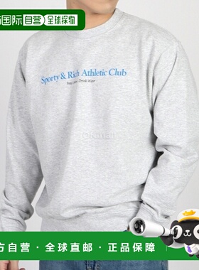 韩国直邮Sporty&Rich 运动俱乐部圆领毛衣 - 希瑟灰色/海洋 (CRAW
