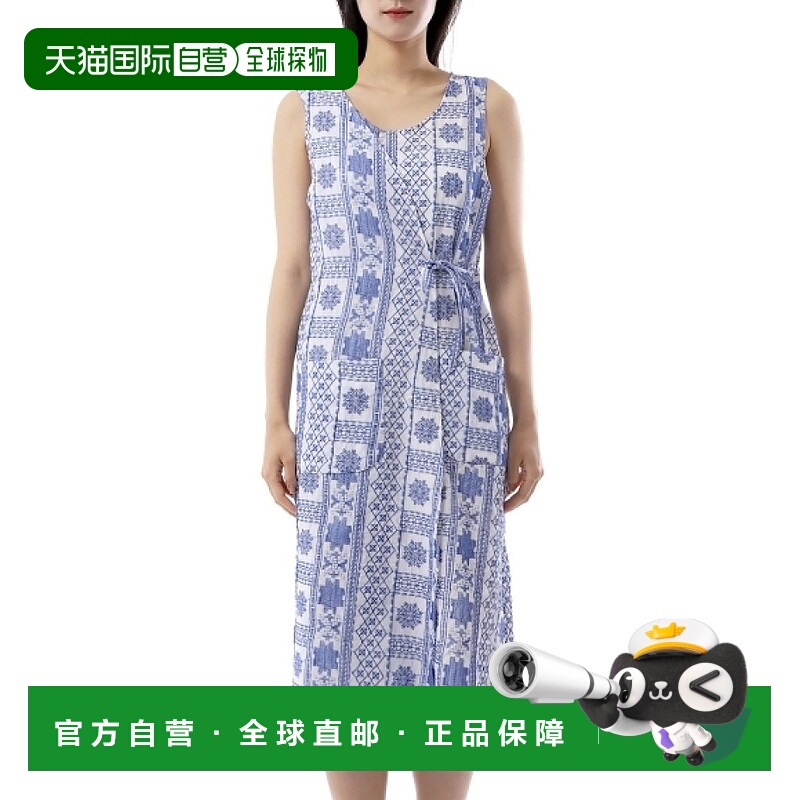 韩国直邮Engineered Garments 裹身背心连衣裙蓝色/白色 CP 刺绣