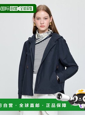 韩国直邮HAZZYS 深蓝色赫奇斯女士连帽拉链轻便衬衫 (HSJU5D801N2