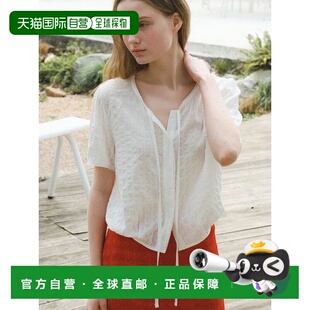 纹理色衬衫 G_2泡泡袖 단독 韩国直邮ANEDIT