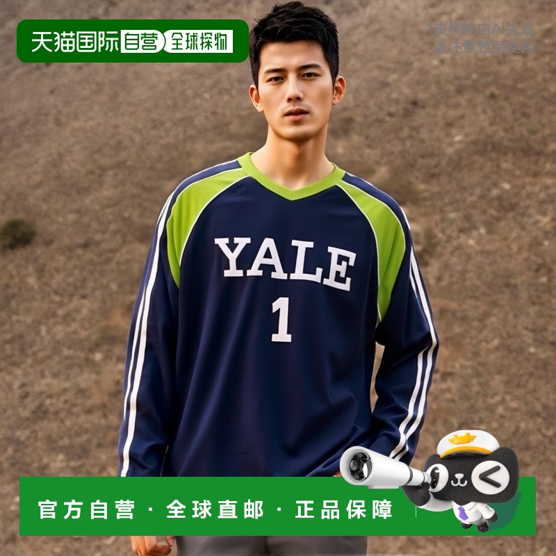 韩国直邮YALE REPLICA COLOR BLOCK SOCCER JERSEY NAVY运动T恤YD
