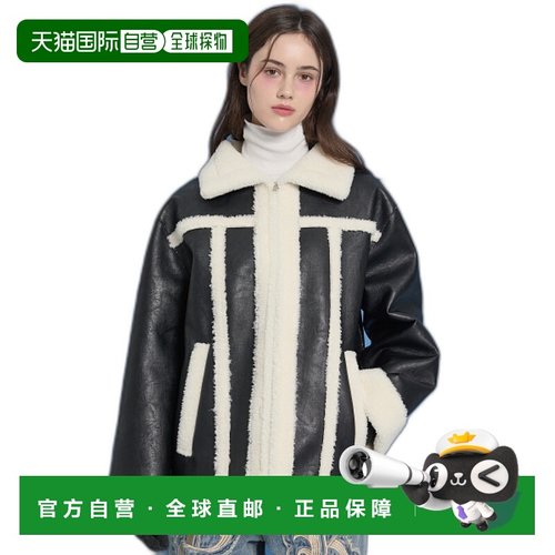 韩国直邮WAIKEI韩国小众设计师狗狗图案时尚日常秋冬大衣YKBD03JK