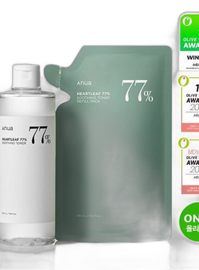 韩国直邮OLIVE YOUNG专享 ANUA 鱼腥草77%敏感肌舒缓爽肤水3正品