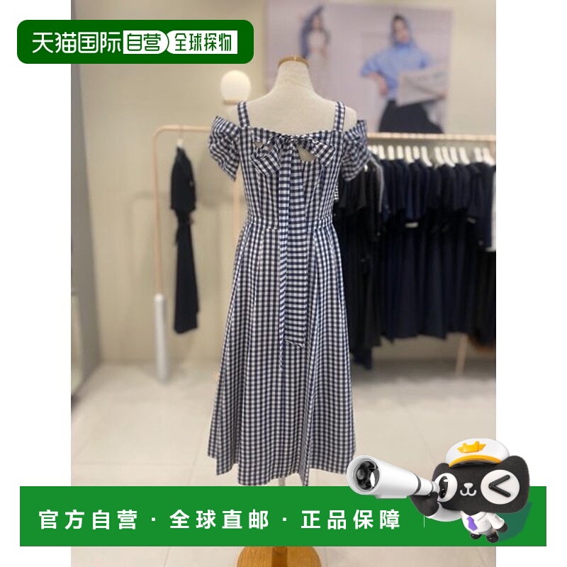 韩国直邮JJ JIGOTT [釜山] [江山] 格子心形领喇叭连衣裙 GR6A0OP