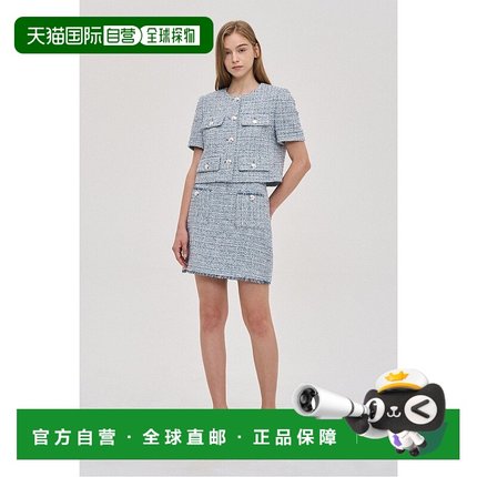 韩国直邮SJYP [SJYP] 口袋点花呢迷你裙 (PW2E7WSC700WMB)半身裙