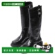 韩国直邮GANNI 靴子 099 黑色油性高筒靴 S3022