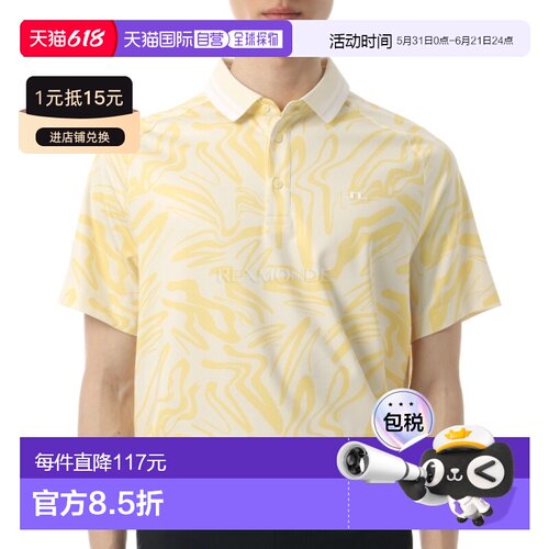韩国直邮J.LINDEBERG 乔治印花 Polo 衫 (GMJT15699-K114) 短袖/T