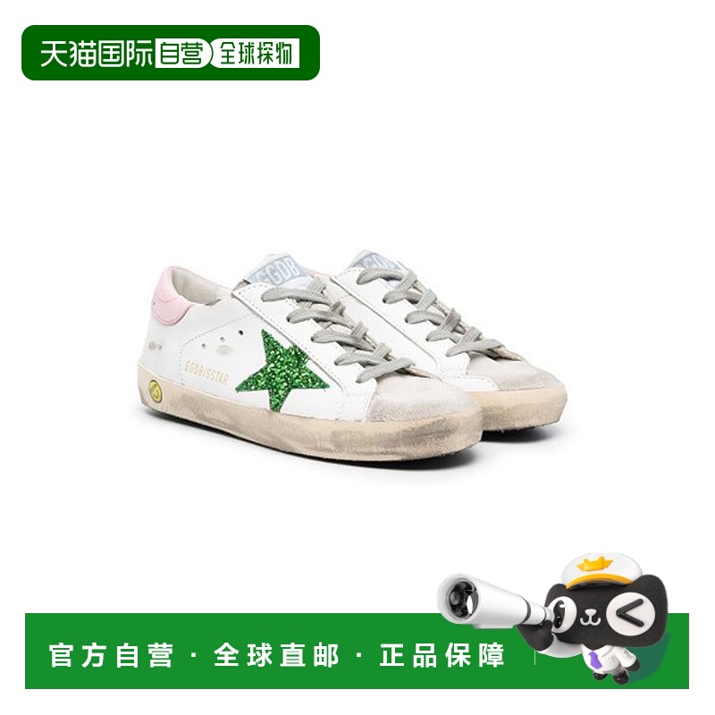 韩国直邮GOLDEN GOOSE 儿童 Superstar 女式运动鞋 白色/粉色标签