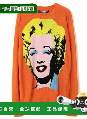 韩国直邮JUNYA WATANABE 23SS 套头橙色圆领针织毛衣羊毛