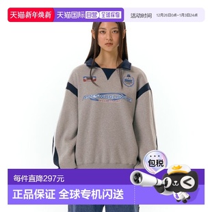 绒衫 女士女士卫衣 COLLAR TRACK SWE 韩国直邮Ames LINE Worldwide