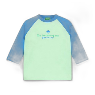 韩国直邮BENETTON儿童童装T恤QATS07411BL潮流穿搭时尚透气高级感