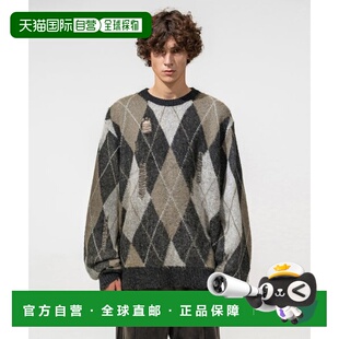 男士 BLACK 男针织DAMAGE KNIT LAVK ARGYLE 韩国直邮VIVASTUDIO