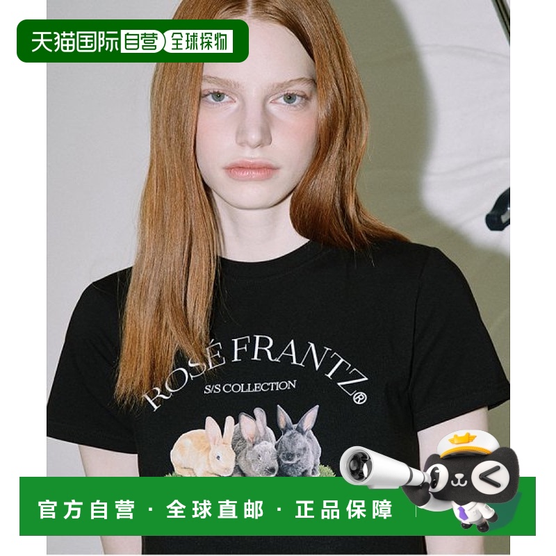 韩国直邮ROSEFRANTZ 女士 女装T恤RS23HS43BK Three Rabbit Tee [B