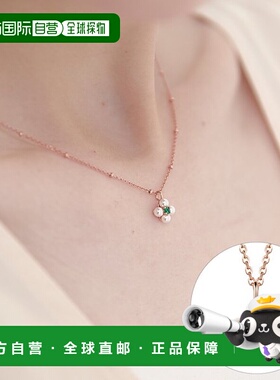 韩国直邮Rosemont [罗斯蒙特] 银色三叶草珍珠吊坠项链 RA24C23J